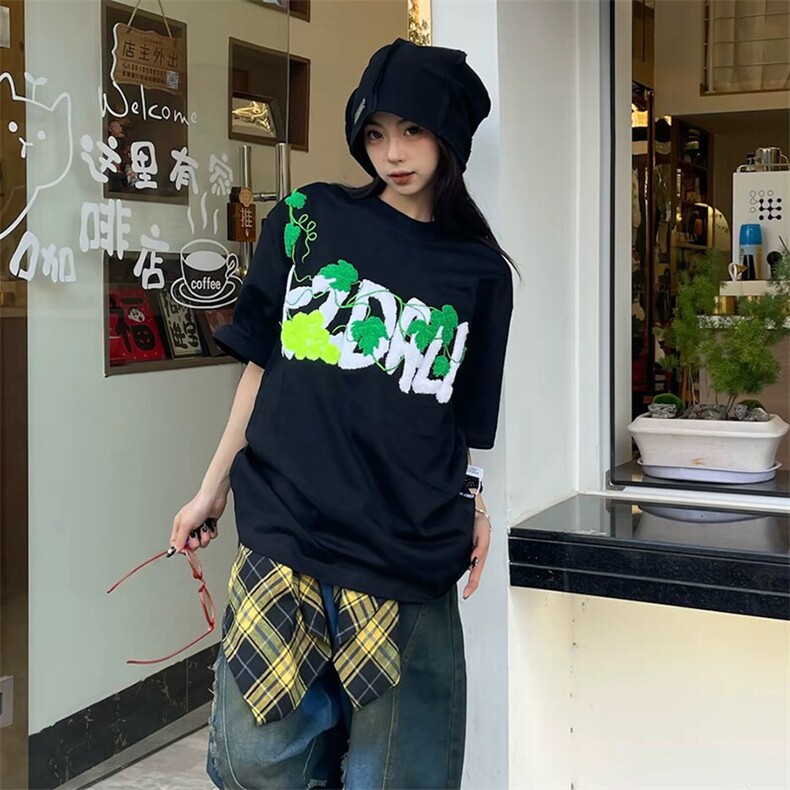 特殊工艺网球毛巾刺绣高品质260克双纱纯棉美式高街短袖T恤,男装T恤,电商A486