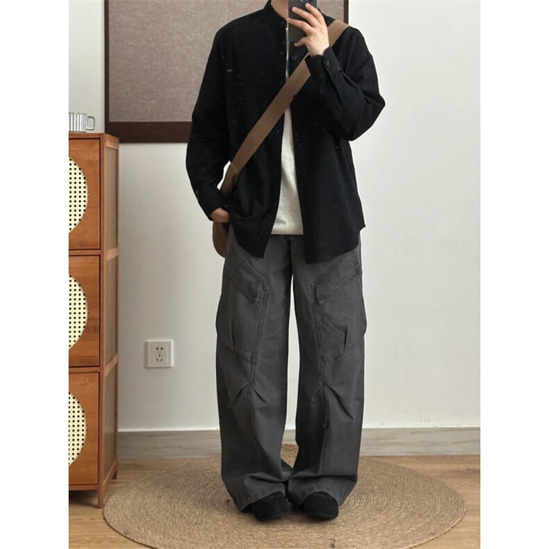 长袖立领仿麻休闲衬衫1302-GC67-P40控68成分100棉,男装衬衫,星座1302