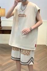 2023夏上新青少年印花休闲背心套装无袖T恤男女7811-P75控价108，男装背心/马甲，电商A441-1