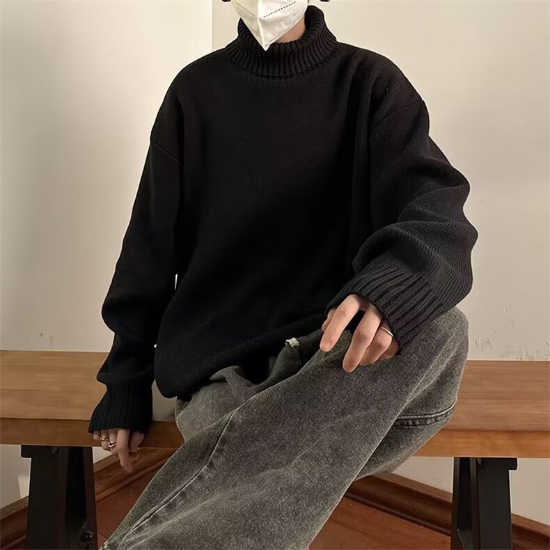 纯色毛衣男款高领ins潮流宽松秋冬季加厚保暖线衣M5560P45,男装针织衫/毛衣,星座1116-2