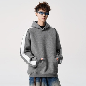 得物二开 拼接加绒卫衣男连帽套头时尚外套A266-WY90-P50加绒60图片