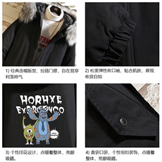 MM48048-P130冬季大毛领衣男士大码加厚袄男服砖墙，男装棉衣，电商A040A