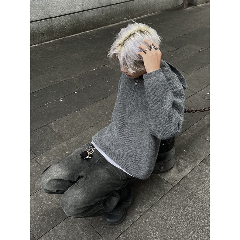 B221美式ins高街百搭纯色连帽毛衣SY2325-P80控108,男装针织衫/毛衣,电商B221