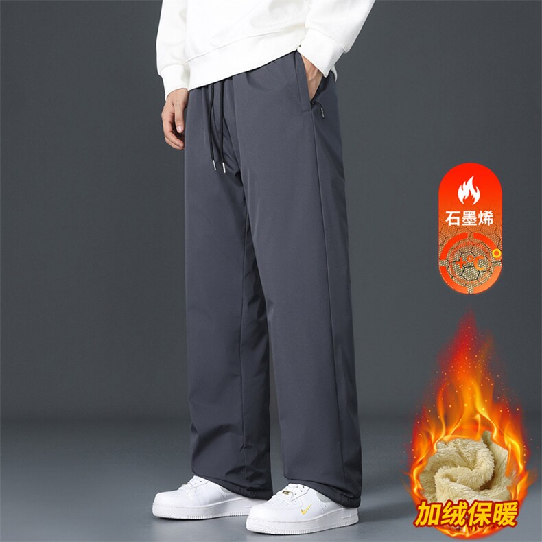 羊羔绒裤子男加绒加厚宽松大码直筒中老年爸爸裤子JR1820-特P35图片