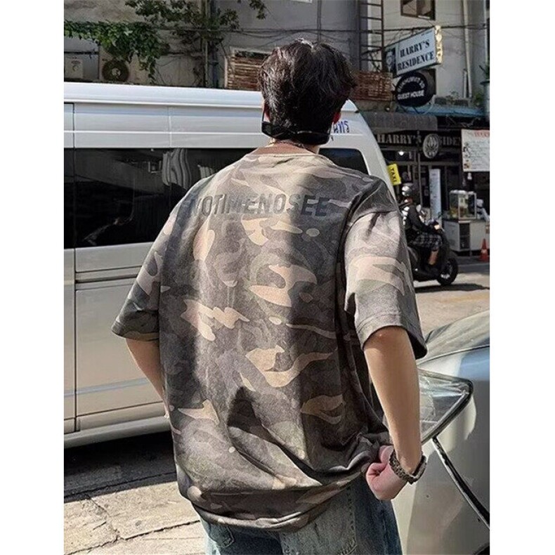 美式复古迷彩短袖男款夏季痞帅高级感小领口t恤水洗做旧潮牌半袖,男装T恤,星座1116A（原606A-3）