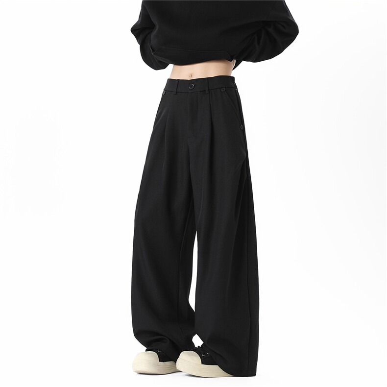 2025秋冬新款宽松大码拖地老钱风褶皱西裤休闲裤K3379-特P39控78，男装休闲裤，电商042