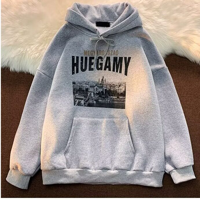 美式复古连帽卫衣男春秋季潮流港风衣服oversize外套M4004/P54,男装卫衣,星座506