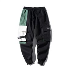 2019冬季新日系男拼接工装束脚加绒加厚长裤休闲裤K2871-P75，男装休闲裤，电商A001