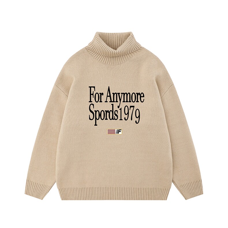 白底23新款冬季时尚百搭情侣高领字母印花毛衣M6945P55控78,男装针织衫/毛衣,电商A268-1
