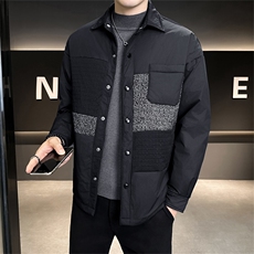 标90白鸭绒店主风翻领休闲宽松轻奢羽绒服外套男8810-P210，男装羽绒服，电商A413