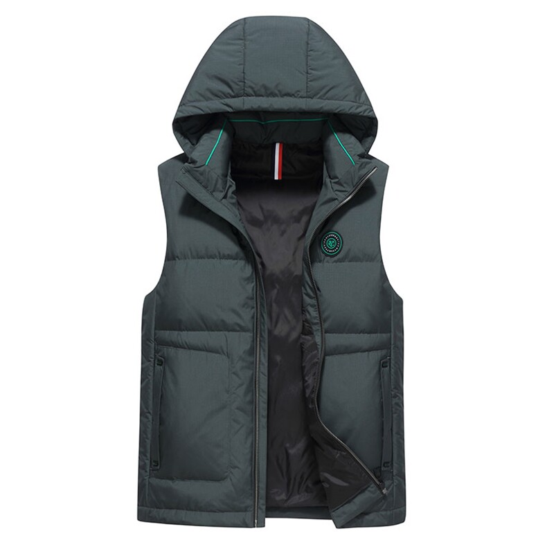 B2213钱塘2020-3精品男士连帽羽绒服马甲80白鸭绒主推P160,男装羽绒服,钱塘207-3