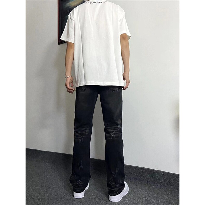 夏季美式高街ins小众破洞牛仔裤货号K755P6588,男装牛仔裤,电商A063