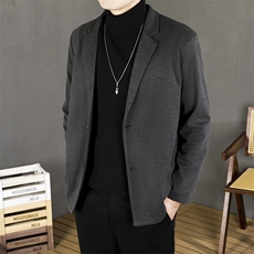 秋冬季学生西装外套男士修身韩版潮流痞帅2024西服大衣男XM52，男装西服，星座1116A-2（原606A-1）