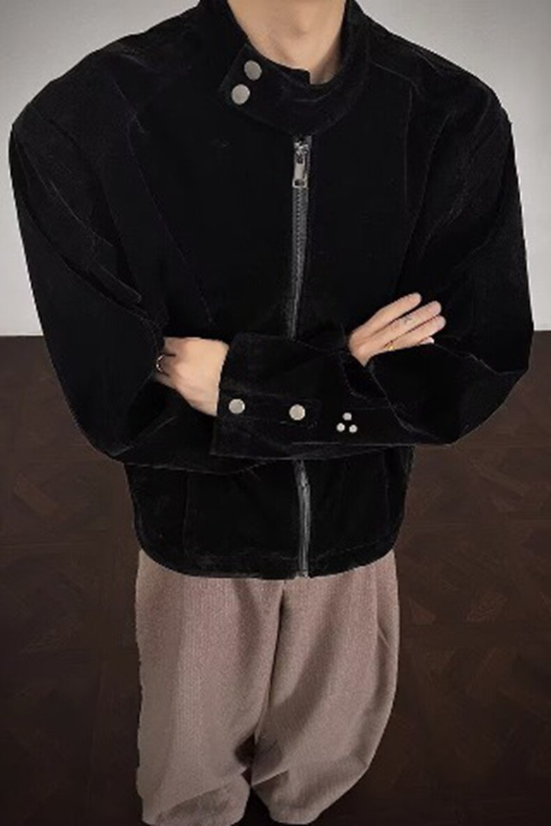 高级感机车皮衣外套男立领春秋2025新款男士宽松大码美式复古潮牌,男装皮衣,星座218-8
