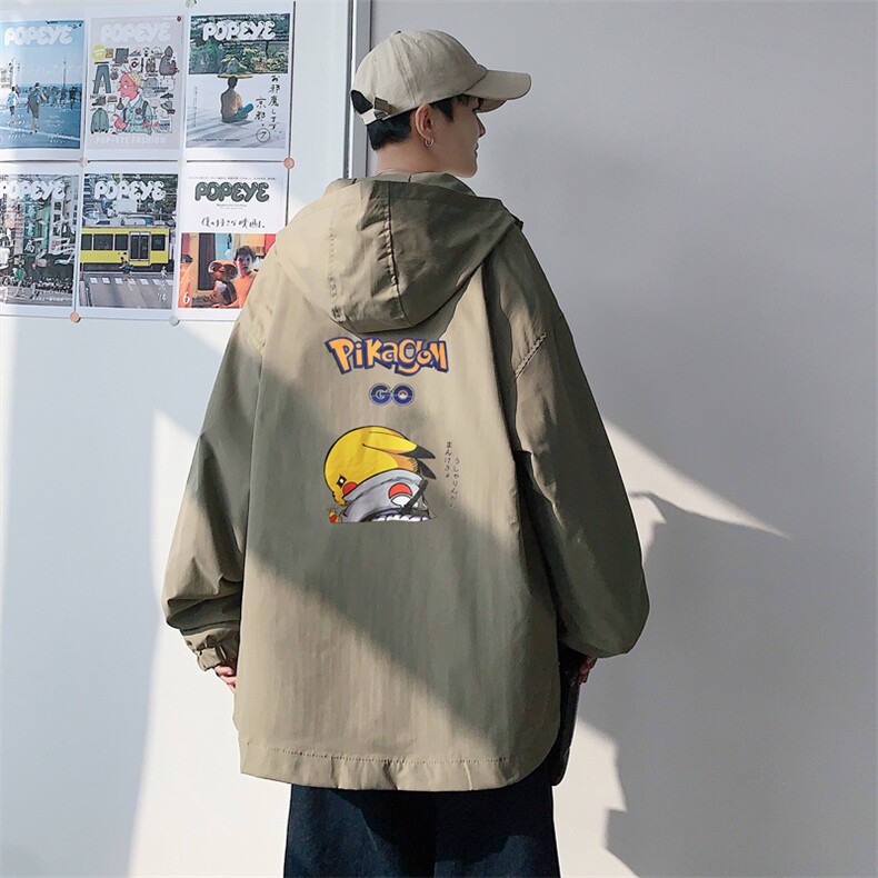 ！春秋新款港风休闲连帽夹克男宽松外套男装DJK258-P45，男装夹克，电商B371