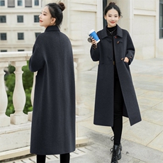 2024新款宽松时尚显瘦双面羊毛大衣过膝版中长款高端毛呢外套，女装毛呢外套，仟媚宠