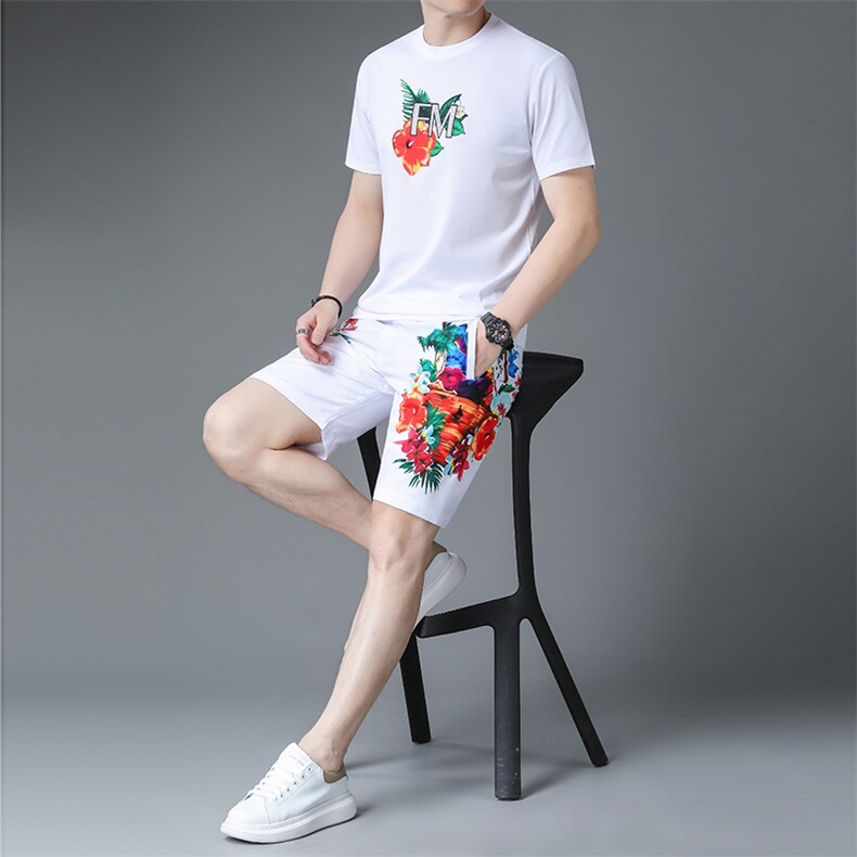 C231205钱塘2020-2夏季男士薄款休闲运动套装时尚潮流两件套P116,男装休闲套装,钱塘207-2