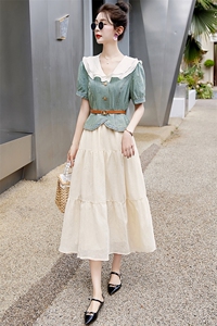 法式小香风牛仔套装女2025夏季新款小个子气质收腰连衣裙两件套潮图片