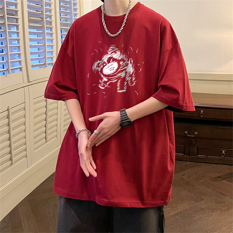 量大优供视频220克中式潮风短袖t恤T2895得物直播有280克,男装T恤,电商A486
