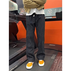 扎染格子裤男春季潮牌慵懒风长裤宽松直筒休闲裤子新款LKK700-P42，男装休闲裤，星座1008
