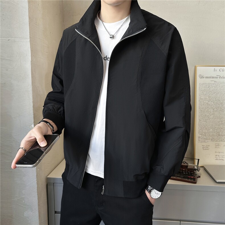 2026新款春季夹克男士高端拼接立领男装休闲外套A313-8606-P115,男装夹克,电商A313