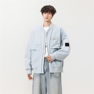 港风秋冬棒球服夹克大口袋痞帅百搭情侣外套J582573TP85