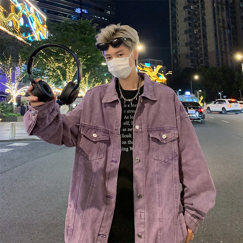 F384P65男生秋装新中式潮牛仔外套男复古宽松水洗做,男装工装外套,星座512-6