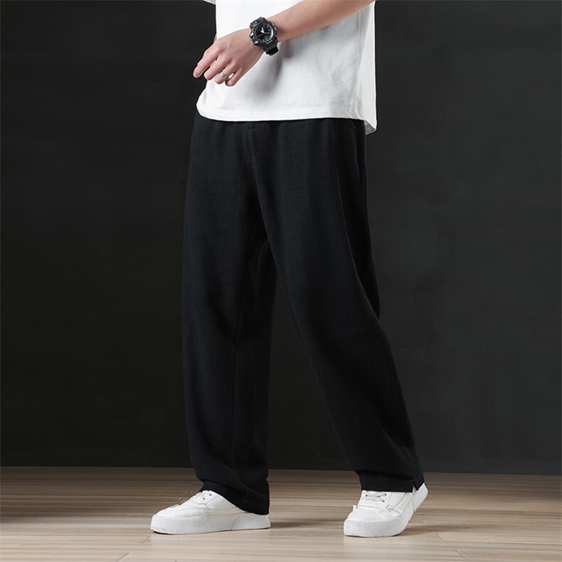新款风亚麻休闲裤男2025春夏时尚直筒垂感裤子2407-P65,男装休闲裤,电商A008