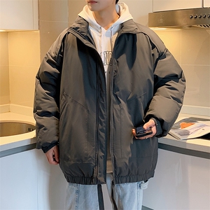 现货冬季美式休闲加厚雪山外套夹克立领纯色三防户外工装棉服图片