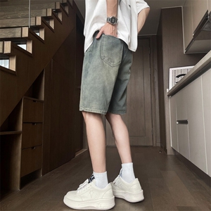 牛仔短裤夏季美式复古水洗宽松潮牌直筒帅气百搭五分裤VS229 P37图片