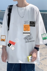 Q11121-P30春夏季七分袖t恤男大码五分袖男短袖中袖，男装T恤，电商A040