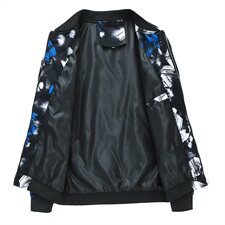 新款主推秋冬装潮男花夹克大码休闲男青年夹克外套JK823p65蓝，男装夹克，星座1203
