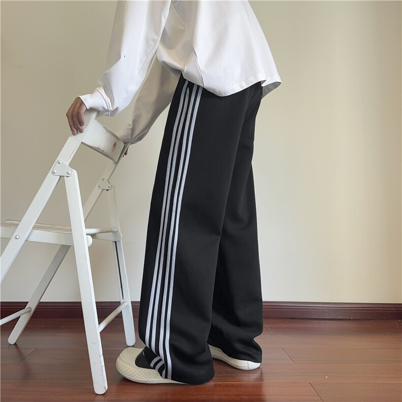 INS秋季新款美式条纹设计运动宽松休闲卫裤B315-K25612-特p40控78,男装休闲裤,电商B315