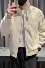 新款社会小伙时尚工装夹克男店主秋装外套男JK87-P78控128米白，男装夹克，星座301B-1