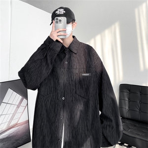 C9001/P50春装新款现货长袖衬衣男潮衬衫休闲上衣宽松大码外套男图片