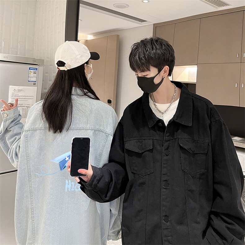 牛仔夹克男大码牛仔外套男茄克NJ77270-P60加绒款-P75,男装夹克,电商A040