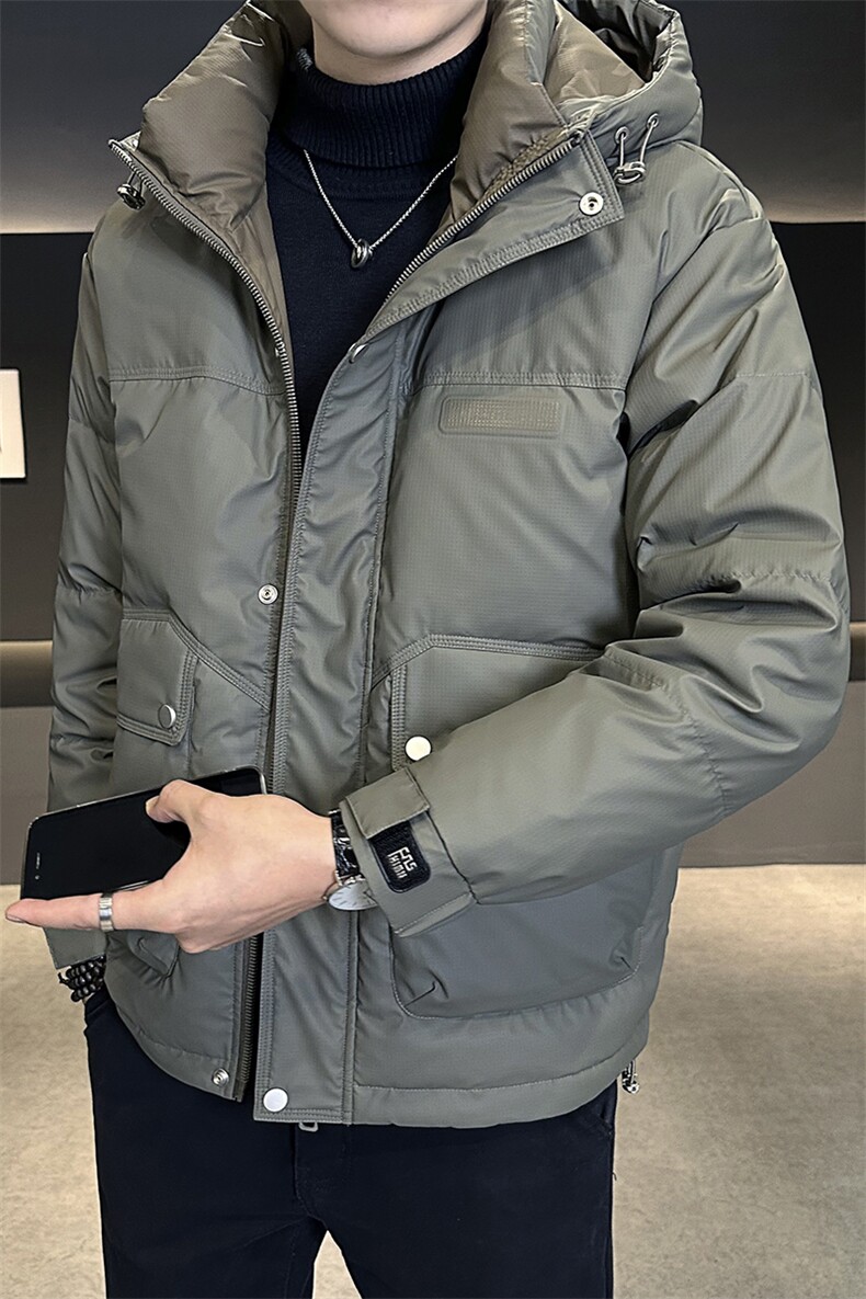 DS-A225-2025冬季新款羽绒服男士短款连帽加厚工装羽绒外套,男装羽绒服,电商A225