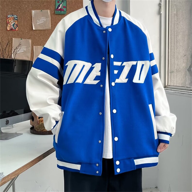 高街字母印花棒球服外套男秋季港风潮牌情侣拼接夹克W5507-P65,男装夹克,星座512-2