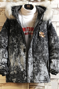 MC49132-P135 日系潮棉衣男大码派克服男工装棉服外套棉袄 砖墙图片