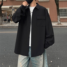 C5077/P40秋装新款长袖多口袋工装衬衫男大码宽松潮流衬衣上衣，男装衬衫，电商A141