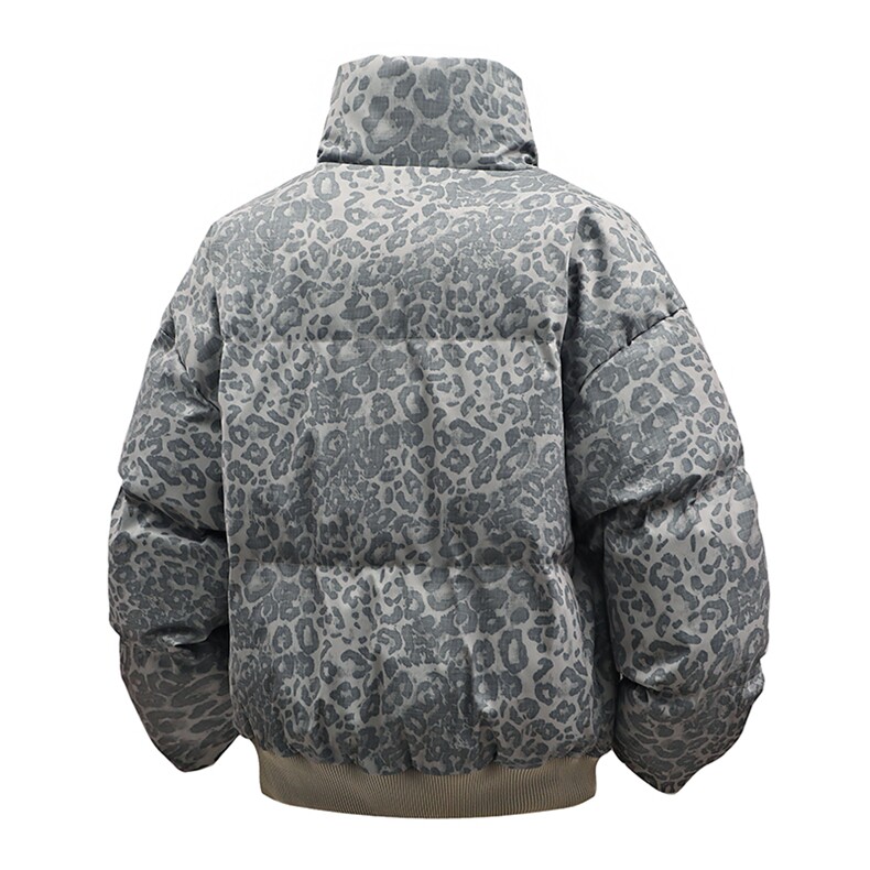 支持二开冬装加棉加厚立领棉服男女棉衣外套豹纹面包服M820-P75,男装棉衣,电商A441