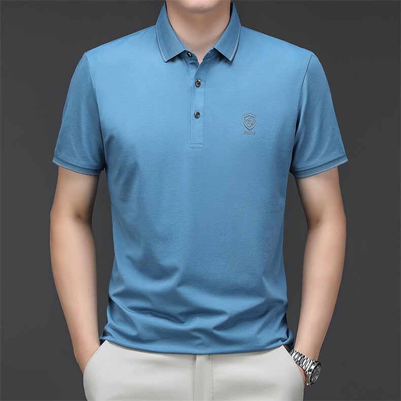 男夏季免烫短袖t恤男高级感商务polo衫休闲半袖体恤HMQ352-P58,男装Polo衫,星座1105-3