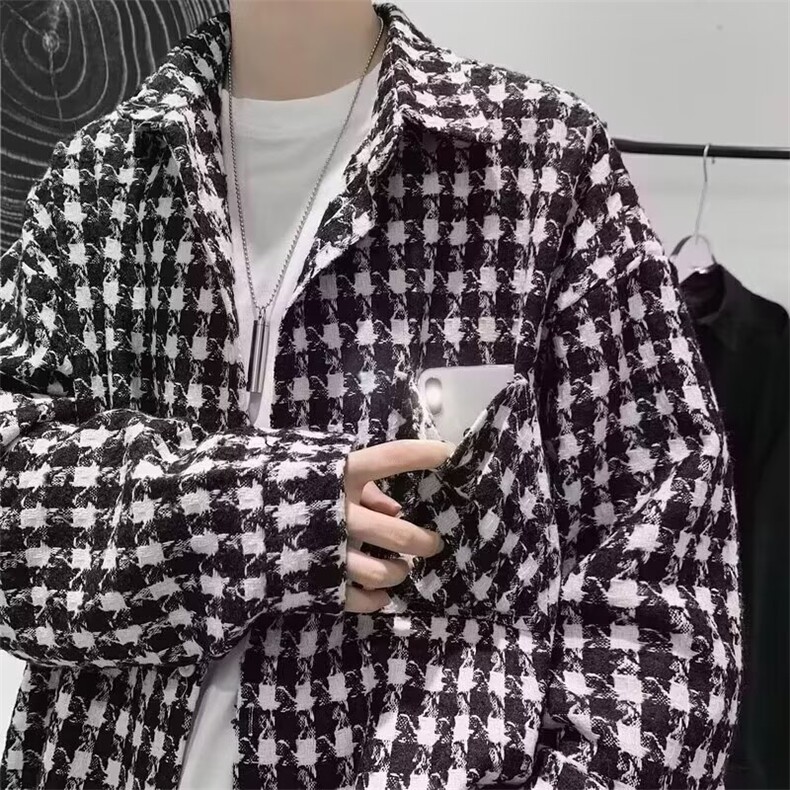 千鸟格西装外套ins冷淡风男装高级感炸街痞帅轻熟风格子休闲西服,男装西服套装,星座506A