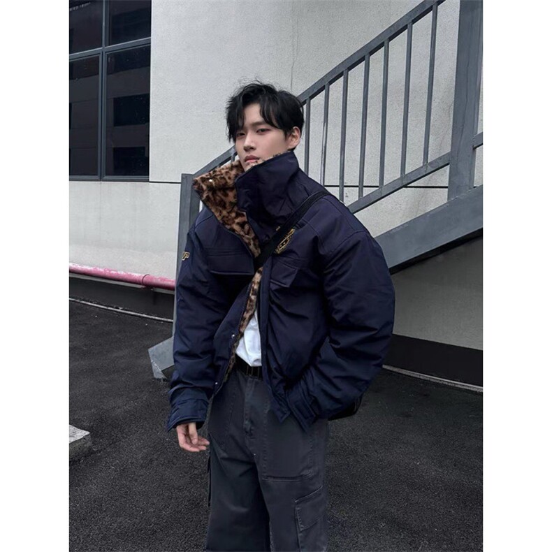 河北质量美式豹纹立领棉衣外套ZM0134-特批98,男装棉衣,星座313A(原308A-2)
