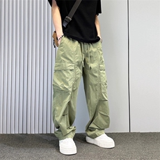 潮牌美式高街痞帅工装裤男士2025夏季新款潮流大口袋设计感阔腿裤，男装工装外套，星座506A