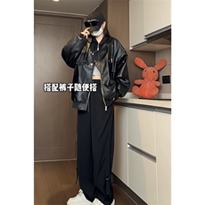 PU皮夹克多拉链设计感假两件皮外套DY2317-特P80，男装夹克，星座1213