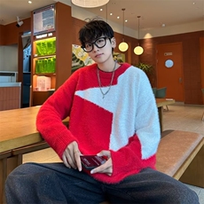 B399P55秋冬复古百搭时尚圆领毛衣男高街潮流宽松慵懒，男装针织衫/毛衣，星座512-6
