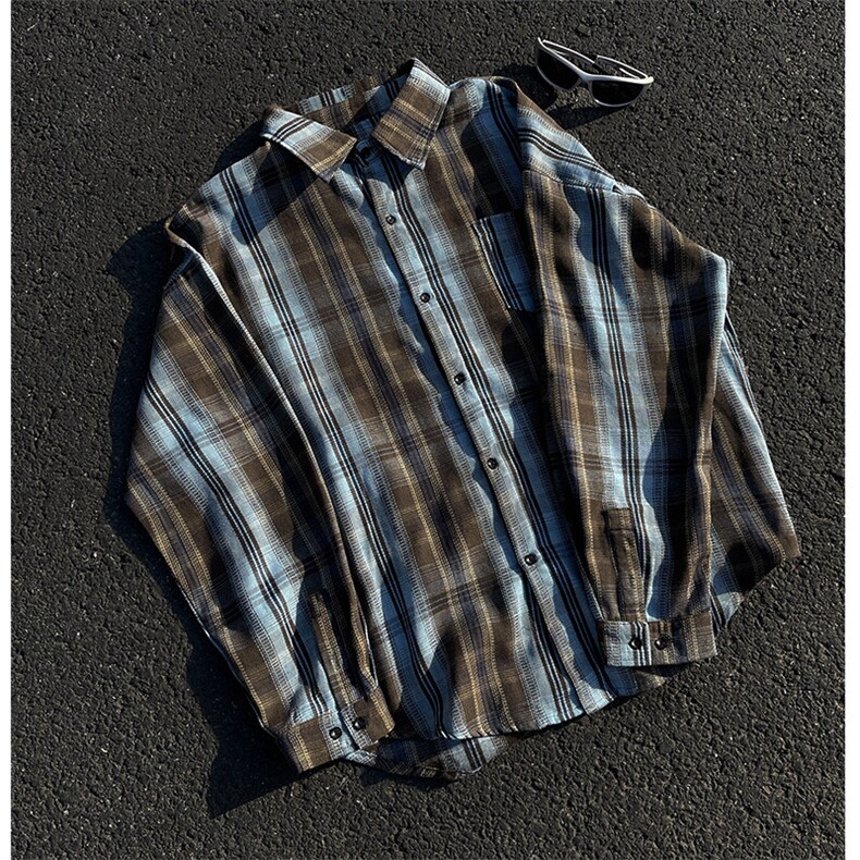 2025春季格子长袖衬衫F6603特P35控58，男装衬衫，电商A309