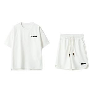 特批P55无差价夏季百搭贴标宽松薄款五分短袖短裤套装男TZ5593图片