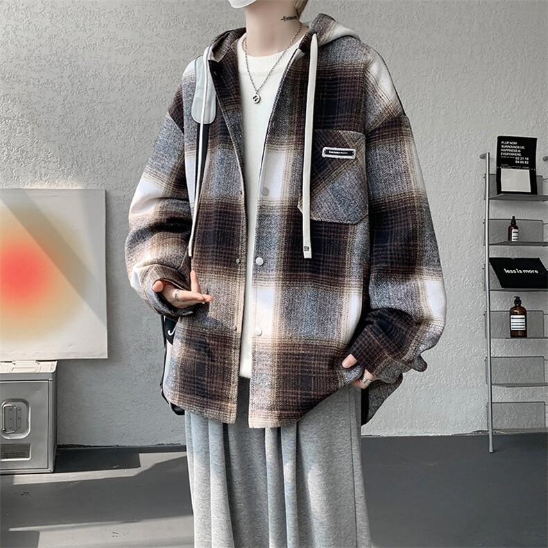 夹克男秋冬季新款港风宽松加厚泥料外套上衣JK713-P68，男装夹克，星座214-3